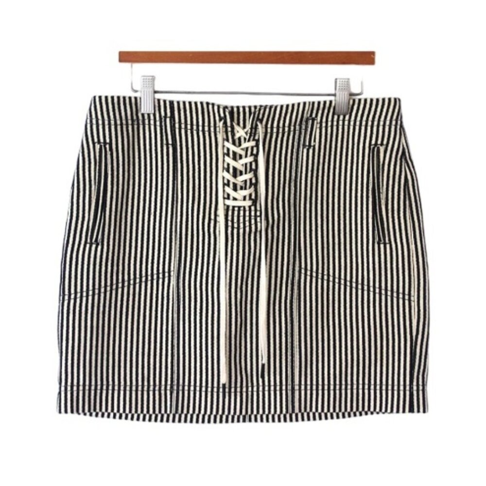 EUC Madewell Striped Lace Up Mini Skirt Size 0